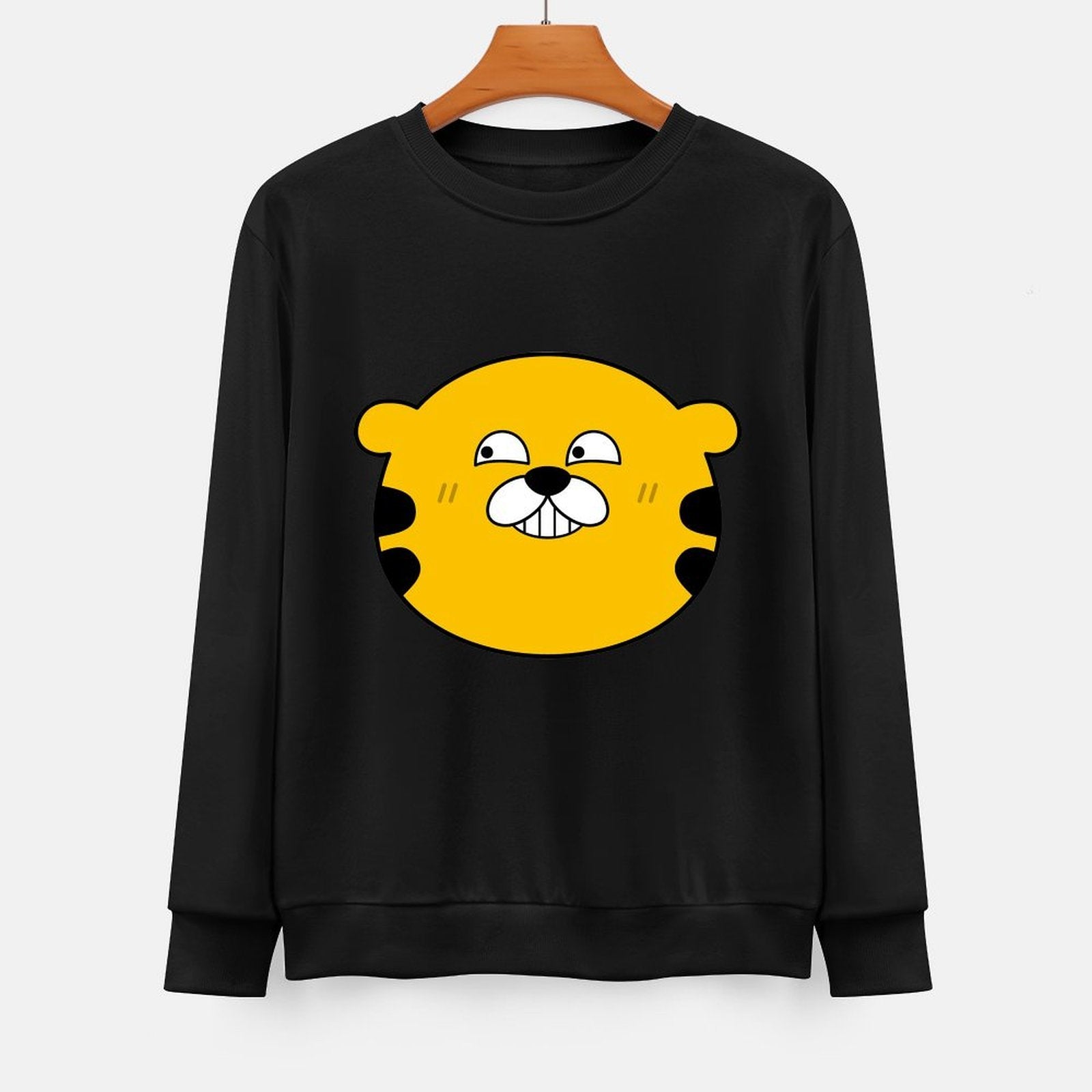 Front Patterned Long Sleeve TopSoftTouch Solid